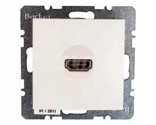 BERKER/B.Kvadrátový konektor HDMI krémový lesklý S.1 3315428982