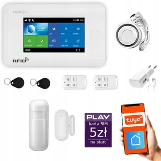 Bezdrôtový alarm GSM + WiFi s aplikáciou TUYA, poľský jazyk, HUXGO HXA006