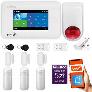 Bezdrôtový alarm GSM + WiFi s aplikáciou TUYA, poľský jazyk, HUXGO HXA006