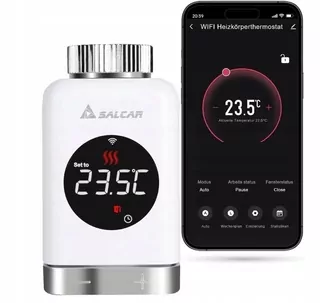SALCAR TRV801W PRO RADIÁTOROVÝ TERMOSTAT SMART WIFI LCD DISPLEJ