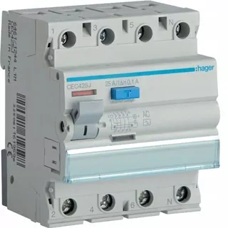 RCCB Prúdový istič 3P+N 25 A 100mA 6kA AC