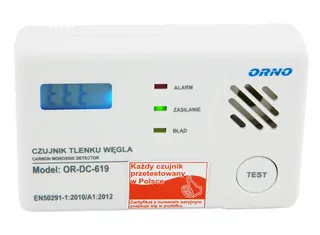 Preto sú detektory oxidu uhoľnatého OR-DC-618-TEST a OR-DC-619-TEST individuálne testované v Poľsku.