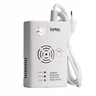 Snímač dymu (oxidu uhoľnatého) 230 V sieťový alarm 85dB ZAMEL CTW-02