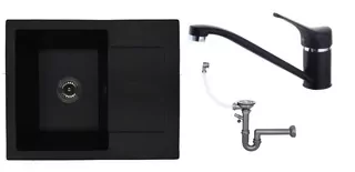 Žula jednokomorový drevnik s odpadu + bateria black čierna +