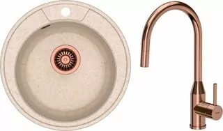 Drez Danny 210 GraniteQ + sifón s odtokovou rúrkou 3,5" SteelQ PVD