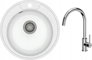 Drez Danny 210 GraniteQ + sifón s odtokovou rúrkou 3,5" SteelQ PVD