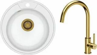 Drez Danny 210 GraniteQ + sifón s odtokovou rúrkou 3,5" SteelQ PVD