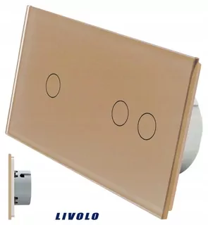 Sklenený šampanský vypínač 1+2 (dotykový) Livolo VL-C7012-63