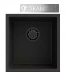 Jednomiskový drez Granitan MINI45, čierna granit