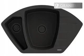 1️⃣ Rohový drez z žuly COMPACT