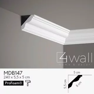 Dekoratívna stropná lišta MDB147 5 cm