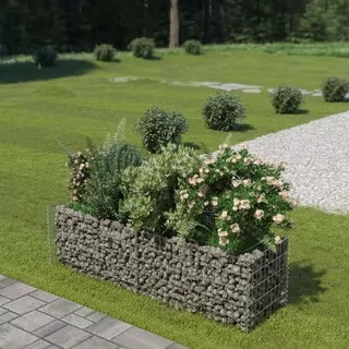 VidaXL Gabiónový kvetináč pozinkovaný 180 × 50 × 50cm