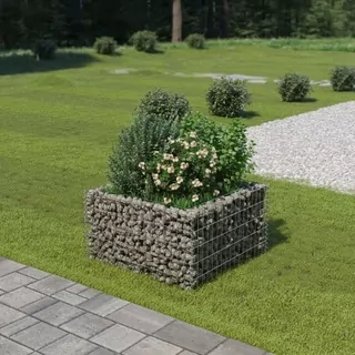 Gabiónový kvetináč pozinkovaný 90 × 90 × 50 cm VidaXL