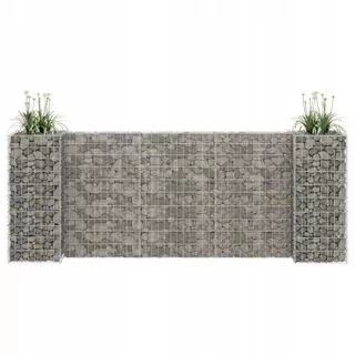 VidaXL Gabiónový kvetináč v tvare H 260 × 40 × 100 cm