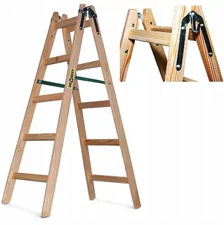 Domáce Drevené Obojstranné Rebrík 2 × 5 Stupňov 150 Kg