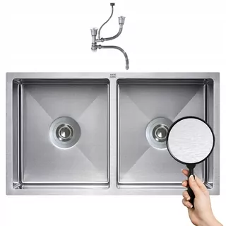 Oceľový drez 80 × 45 Satin Inox Sifón
