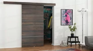 Posuvné dvere SIMPLE ALU 90 cm nástenné jaseň