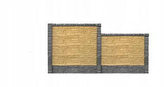Obojstranný farebný betónový plot, výška 1,55m