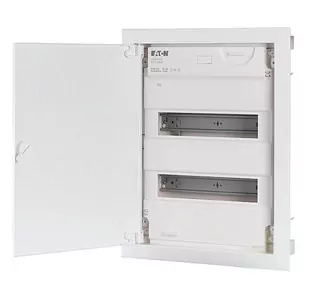 Podomietková rozvádzacia skrinka EATON KLV 2 × 12 (na 24 modulov) s kovovými dverami biela