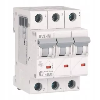 Eaton 3-FAZ 3P 20 a 400 V~ iba charakteristiky B