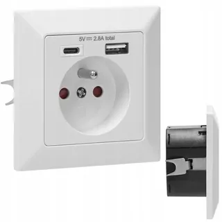 Elektrická zásuvka, USB stena Orno biela