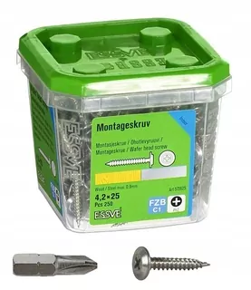 Skrutky, šróby - ESSVE skrutky 4,2 × 25 mm Genuine PH2 pre oceľové drevo
