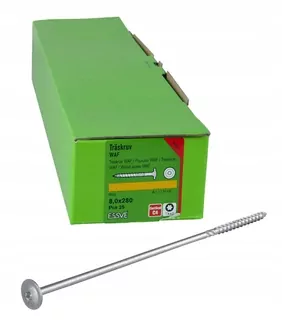 Skrutky, šróby - ESSVE Skrutky 8,0 × 280mm na drevo Corrseel WAF TX40