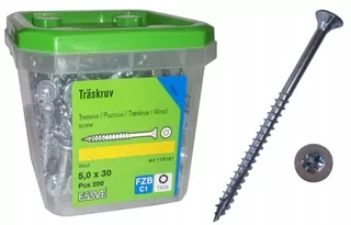 Skrutky, šróby - ESSVE skrutky do dreva 5 × 30mm Torx / 200SZTUK
