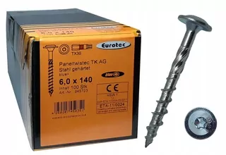 Skrutky, šróby - EUROTEC vrutmi 6x140 doska 100ks Torx