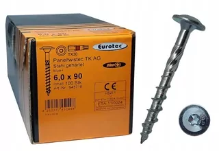 Skrutky, šróby - EUROTEC vrutmi 6x90 doska 100ks Torx
