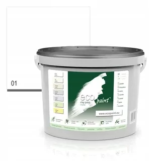 EcoPaint hlinená farba na steny 10 l Čisto biela matná