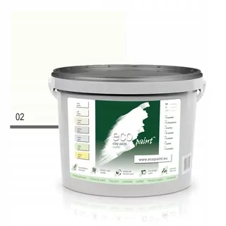 EcoPaint hlinená farba na steny 10 l Takmer biela matná