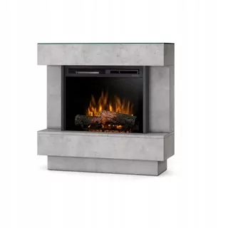 Voľne stojaci krb s funkciou vykurovania Dimplex, odtiene sivej, 1400 W, 92,5 x 90,5 x 32 cm