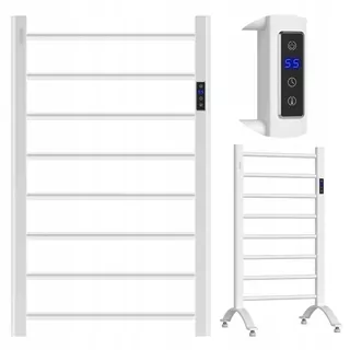 EBERG elektrický kúpeľňový ohrievač, stojací sušiak, rebrík, 200 W 2v1, biely