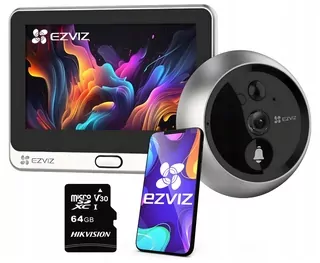 Elektronický hľadáčik Ezviz 17mm/35-105mm/104° + microSD karta Hikvision HS-TF-C1 | 64 GB 64 GB