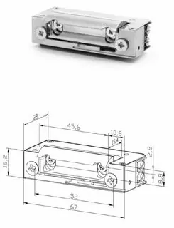 Elektrický zámok Bira, Hartte XS12UW-B 12 V AC/DC vypínač