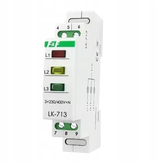 Kontrolka napájania, 3xLED (zelená, červená, žltá), Un=3 × 400+N, 1 modul, LK-713 K, F&F