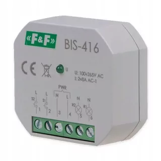 BIS-416 Impulzné relé s vypínačom a spínačom do krabice 2Z 2 × 8 A 230 V