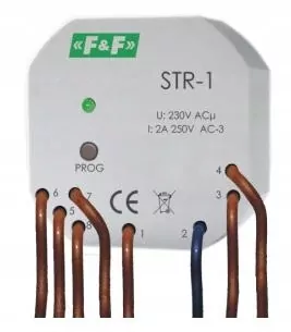 Ovládač rolety s dvoma tlačidlami, 230 V AC 2 A STR-1, F&F