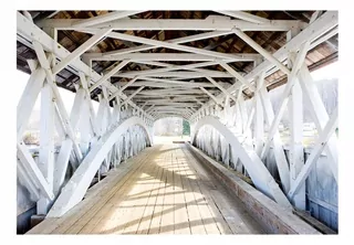 Fototapeta - Nástenné nástenné maľby 3D Optical 350 × 245 Old Bridge Salon