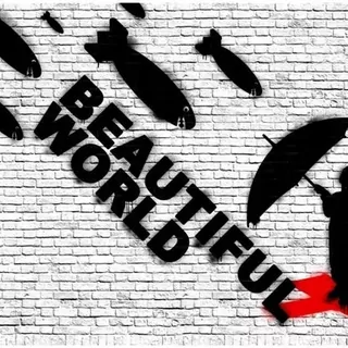 FOTOTAPETA 400 × 309 +KLEJ, Krásny svet, Banksy