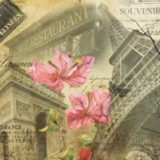 FOTOTAPETA 400 × 309 +KLEJ, Bonjour Paris! Vintage