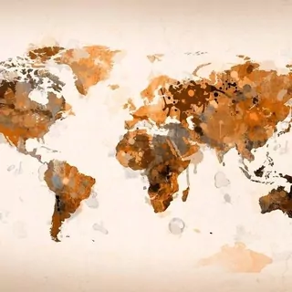 Fototapeta 400 × 309 +LEPIdlo, Hnedá mapa sveta