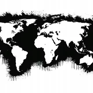 FOTOTAPETA 400 × 309 +LEPIdlo, Čierno-biela mapa sveta