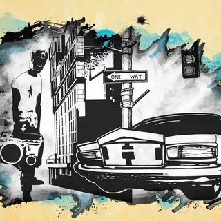 FOTOTAPETA 400 × 309 +LEPIdlo, Graffiti, staré auto
