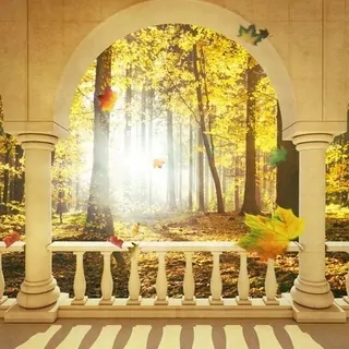 FOTOTAPETA 400 × 309 +LEPIdlo, Jesenný les, Stĺpy