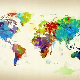FOTOTAPETA 400 × 309 +LEPIdlo, Farebná maľovaná mapa