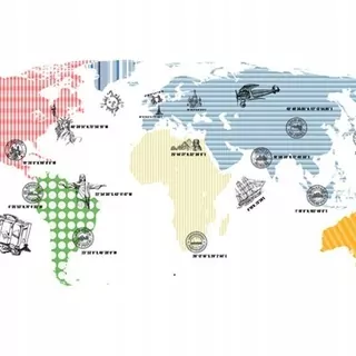 FOTOTAPETA 400 × 309 +LEPIdlo, Farebné kontinenty Mapa