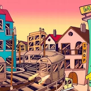 FOTOTAPETA 400 × 309 +LEPIdlo, karikatúra, mesto, umenie