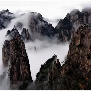 Fototapeta 400 × 309 +LEPIdlo, hmla, Skalnaté hory Huang